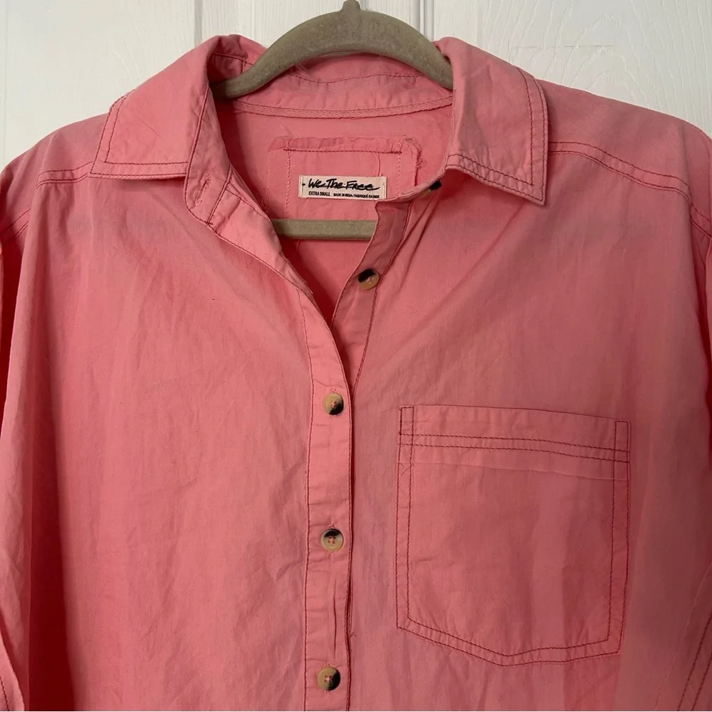 Free People Happy Hour Poplin Top